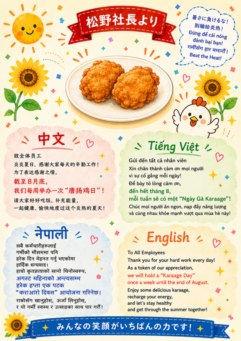 まつの幸せ野菜ランチ│から揚げの日