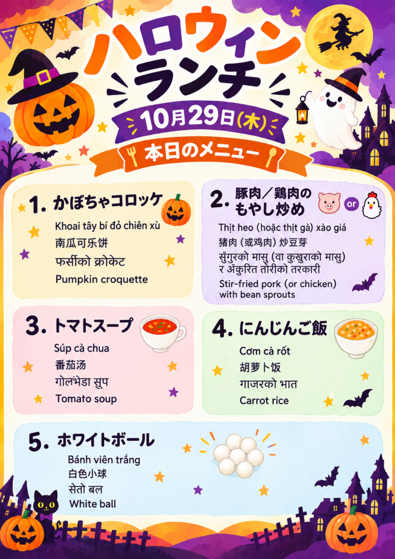 まつの幸せ野菜ランチ│ハロウィンランチ