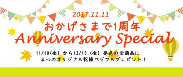 【1周年キャンペーン】まつのオリジナル乾燥べジフル全員プレゼント（まつのベジタブルガーデン）