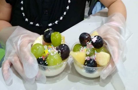 キッズセミナー、フルーツババロア作り