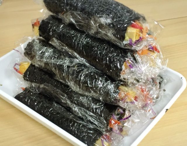 幸せ野菜ランチ_野菜たっぷり恵方巻き