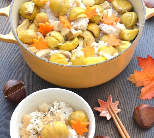 【料理レシピ】「ぽろたん栗の秋の炊き込みご飯」